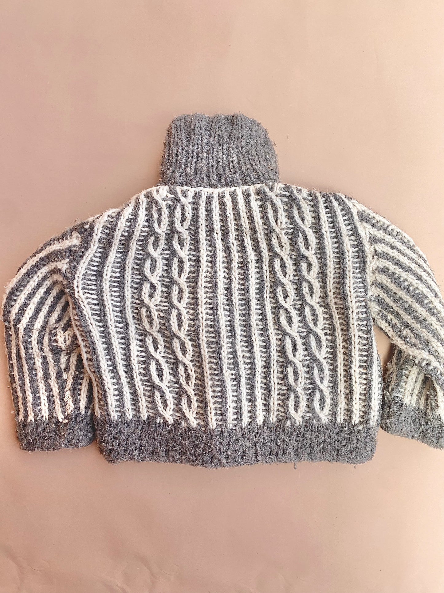 VINTAGE Kids Grey Wool Cardigan 3/4