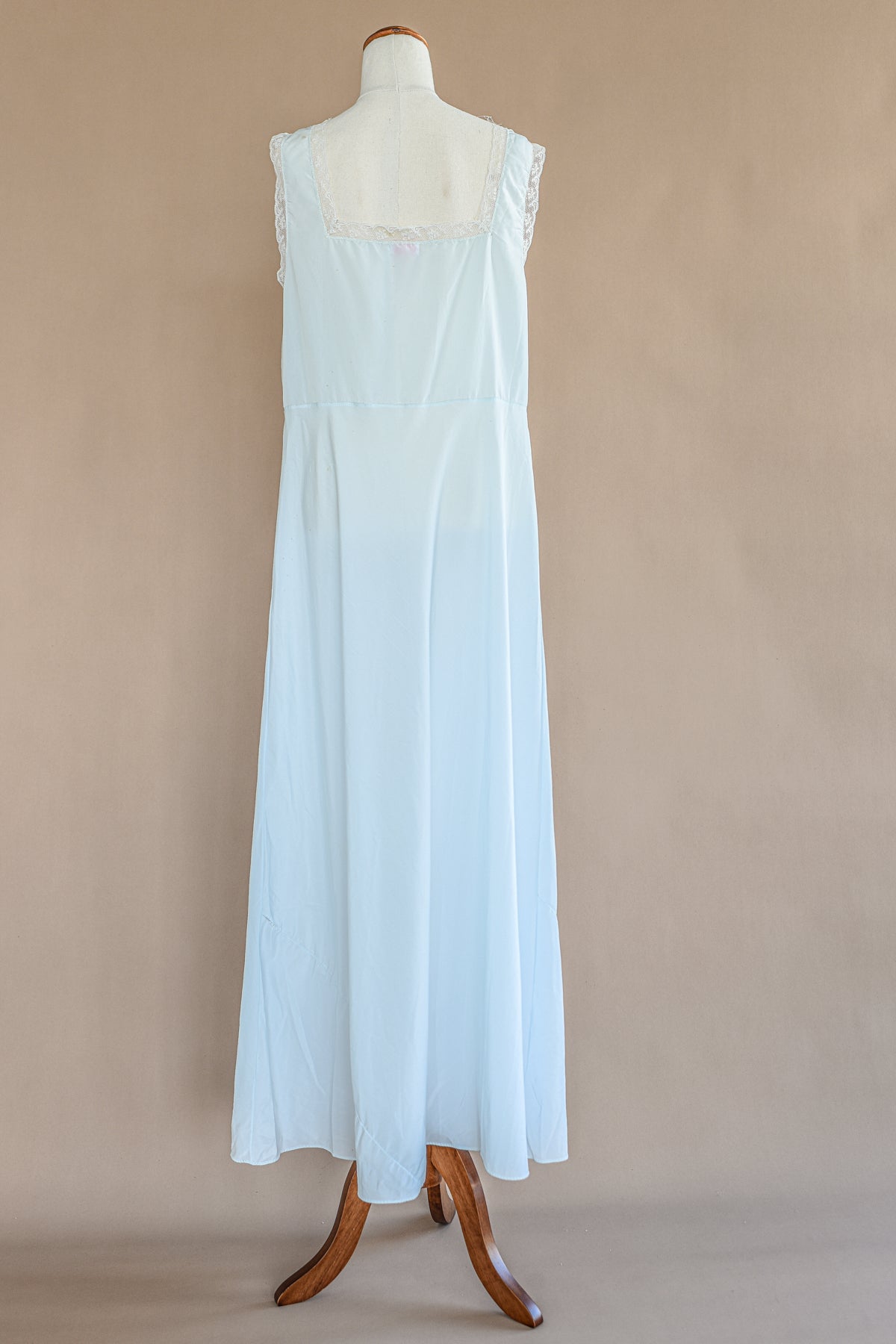 VINTAGE 1940's Baby Blue Maxi Nightgown Dress L/XL