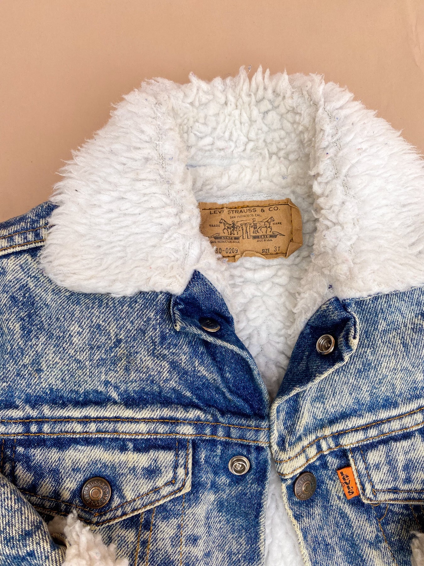 VINTAGE Kids Levi's Acid Wash Sherpa Jacket 3