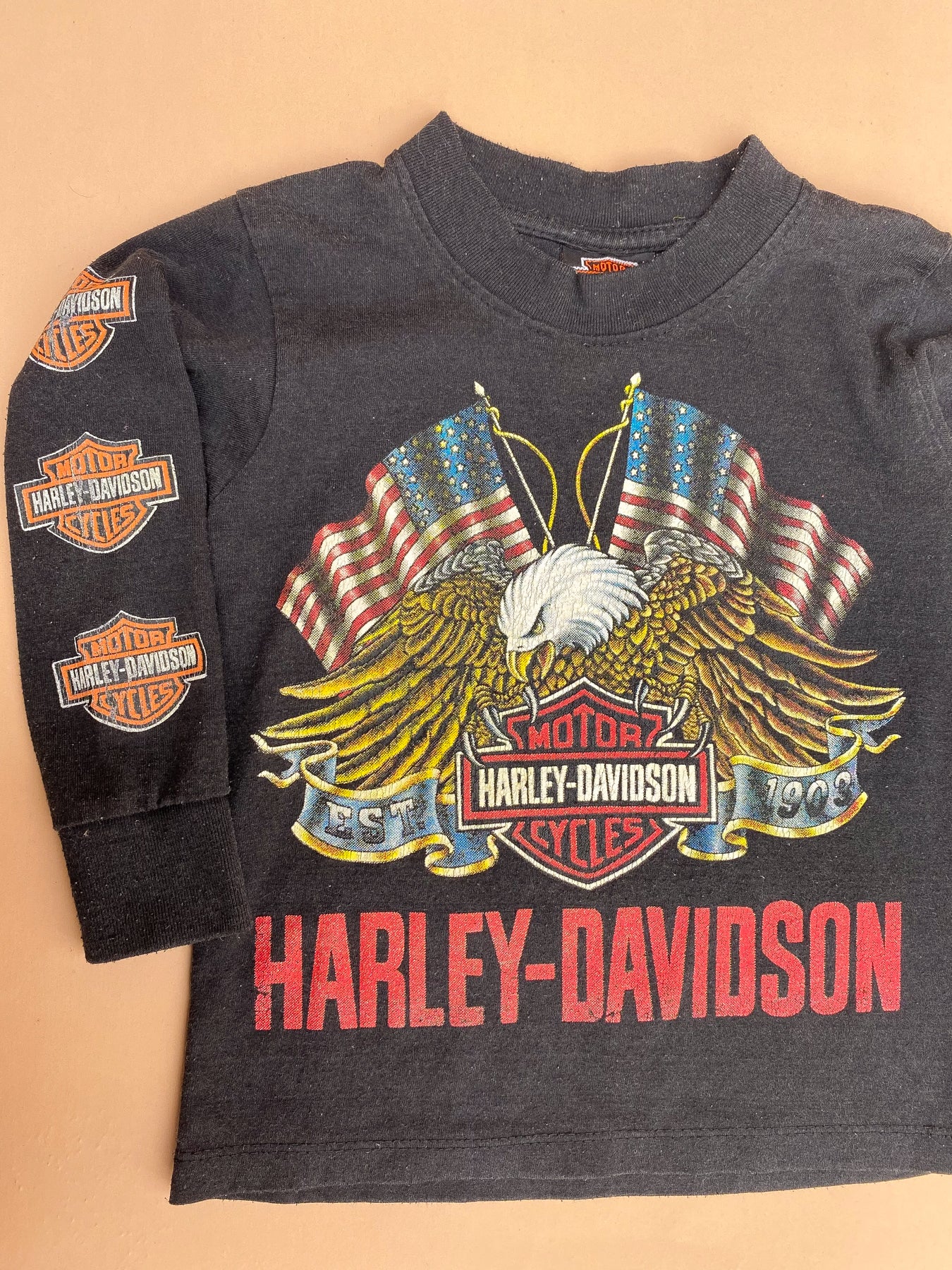 VINTAGE Kids Harley Davidson Woodstock Long Sleeve 1-2