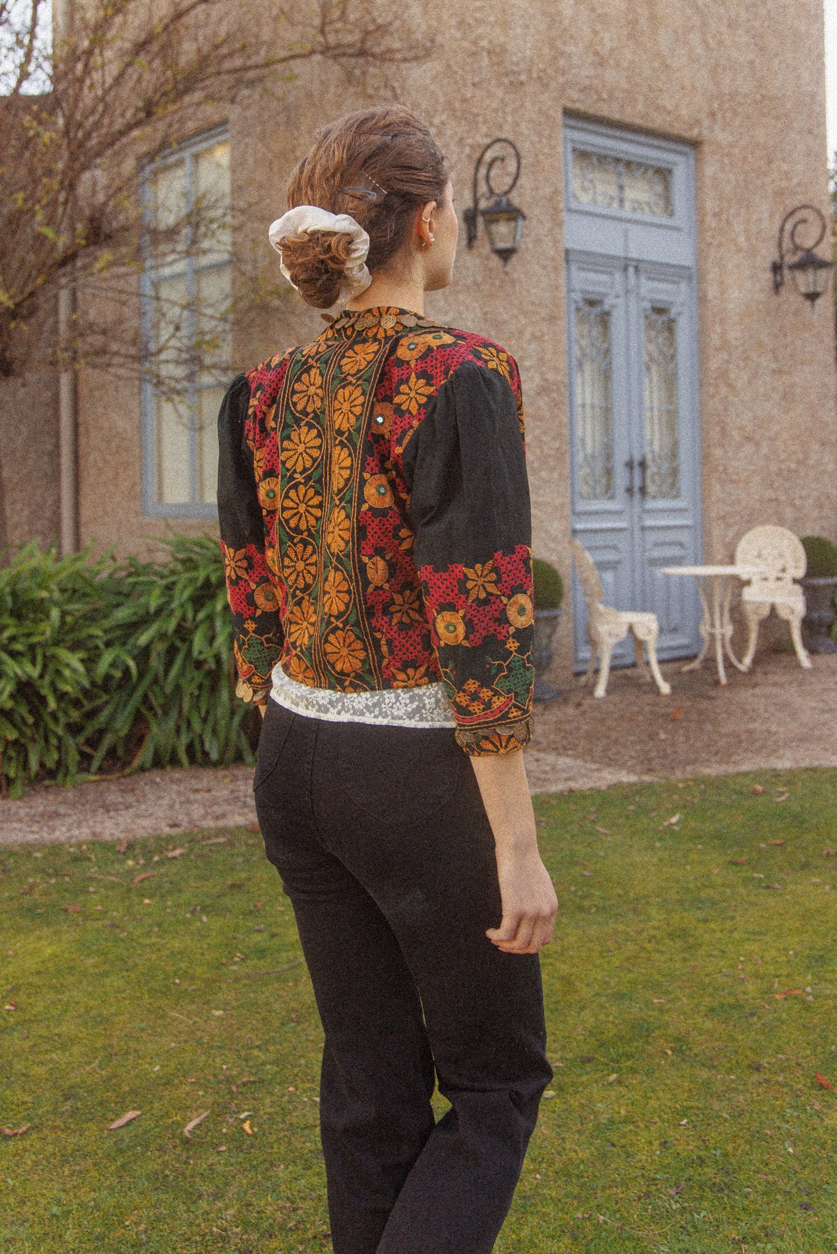 VINTAGE Cotton Embroidered Kuchi Jacket With Coin Embellishments S/M