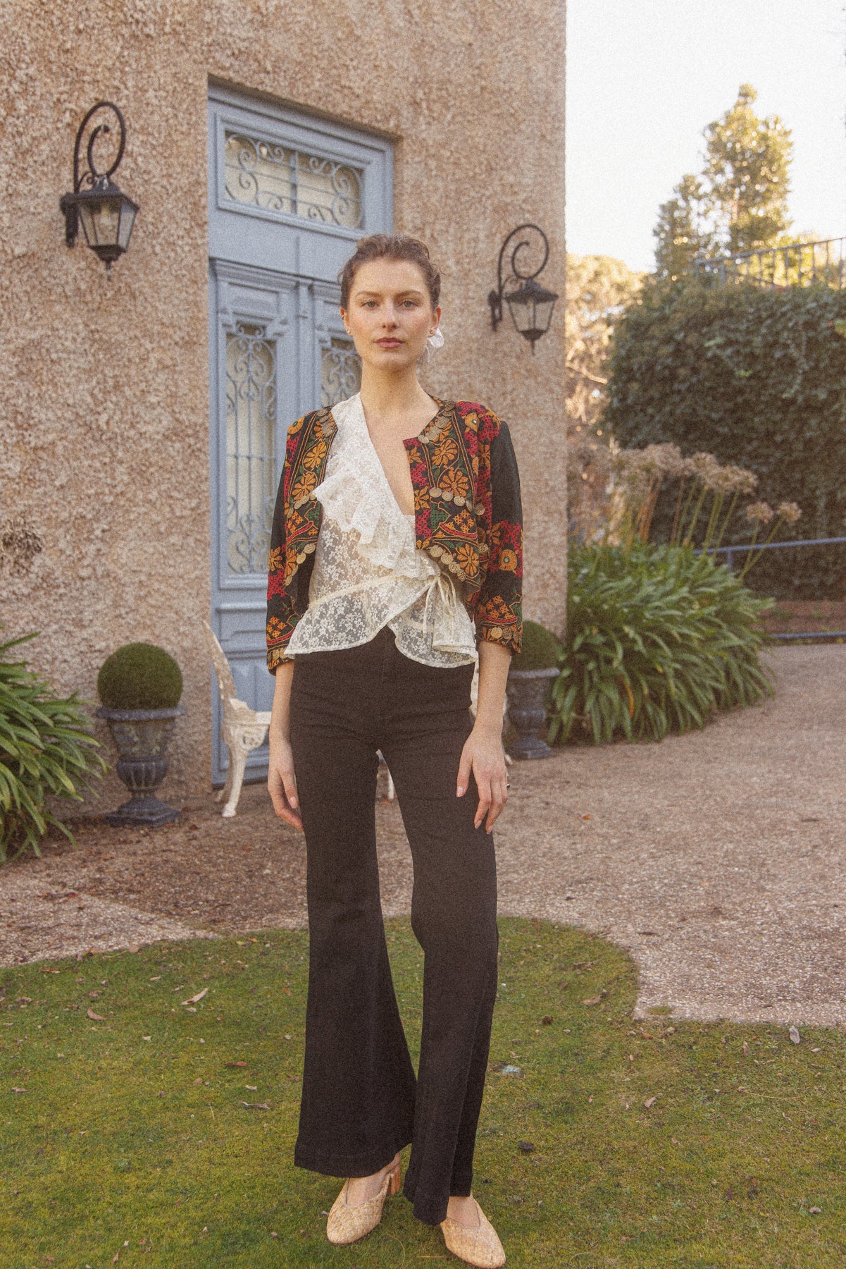 VINTAGE Cotton Embroidered Kuchi Jacket With Coin Embellishments S/M