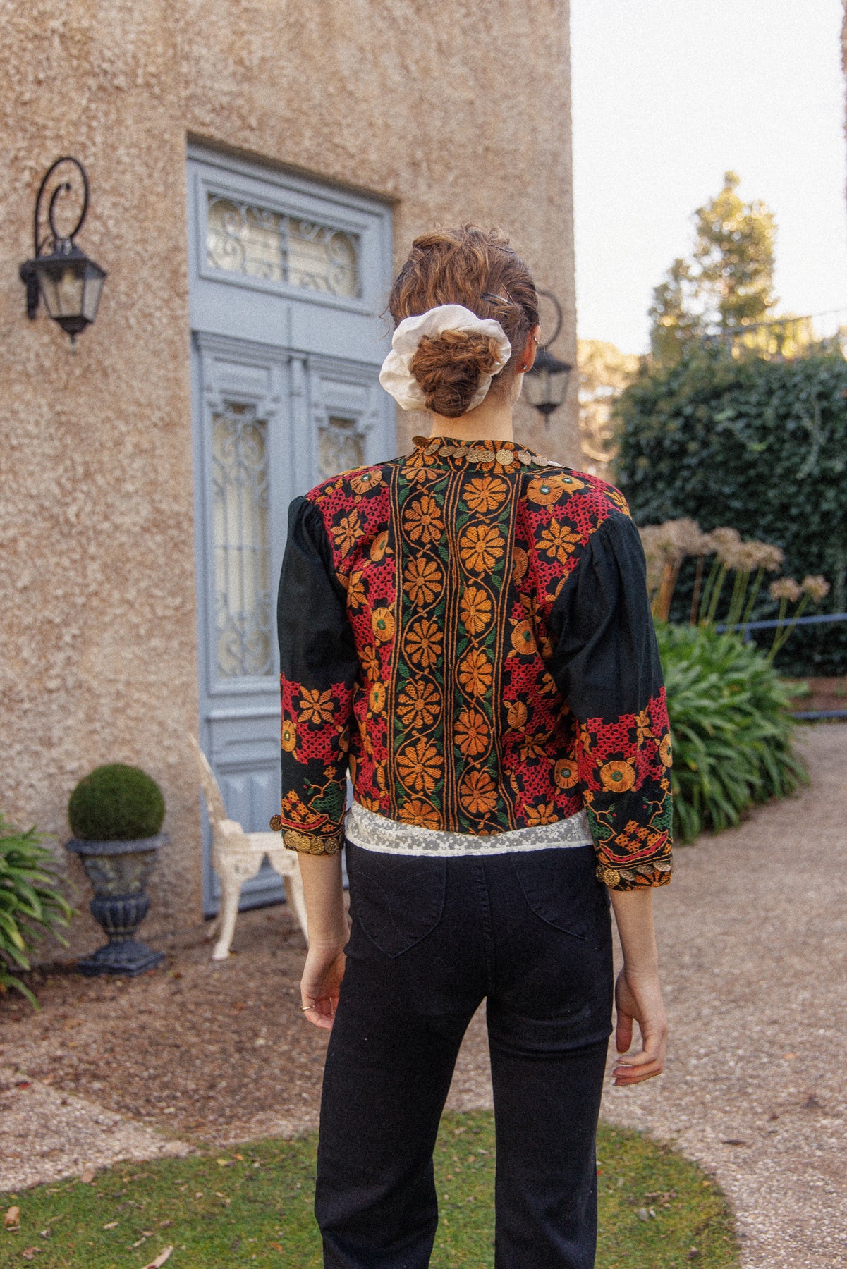 VINTAGE Cotton Embroidered Kuchi Jacket With Coin Embellishments S/M
