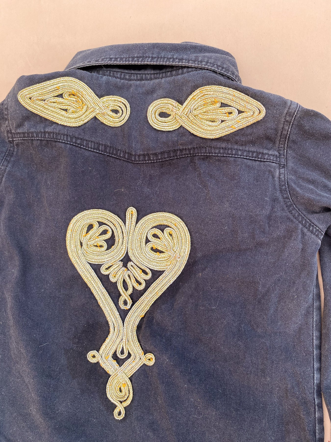 CHASING UNICORNS Kids Soutache Embroidered Denim Shirt 3/4