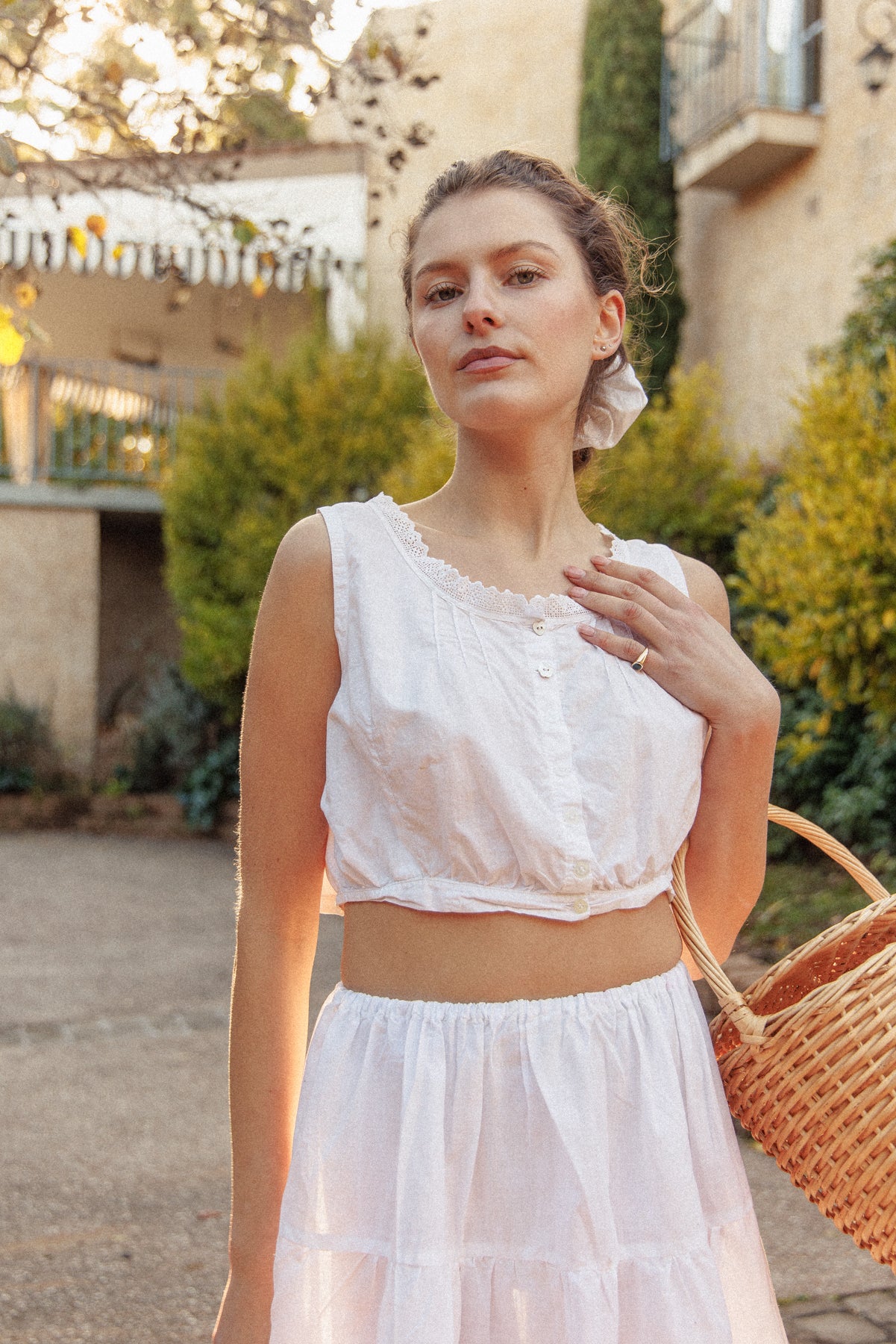 VINTAGE Antique Edwardian Cotton Cami S/M/L