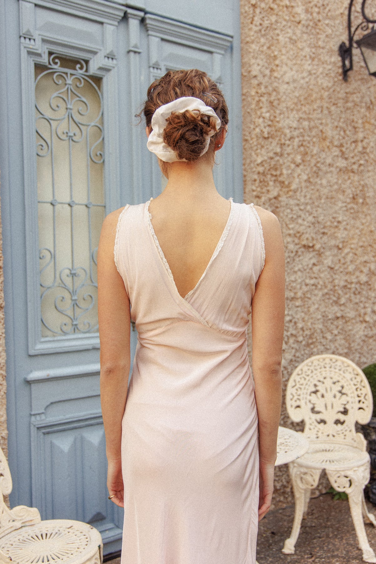 VINTAGE 1940's Pink Bias Cut Nightgown Maxi Dress S