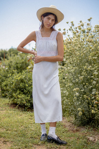 VINTAGE 1930's Powder Blue Flower Panel Maxi Nightgown Dress S