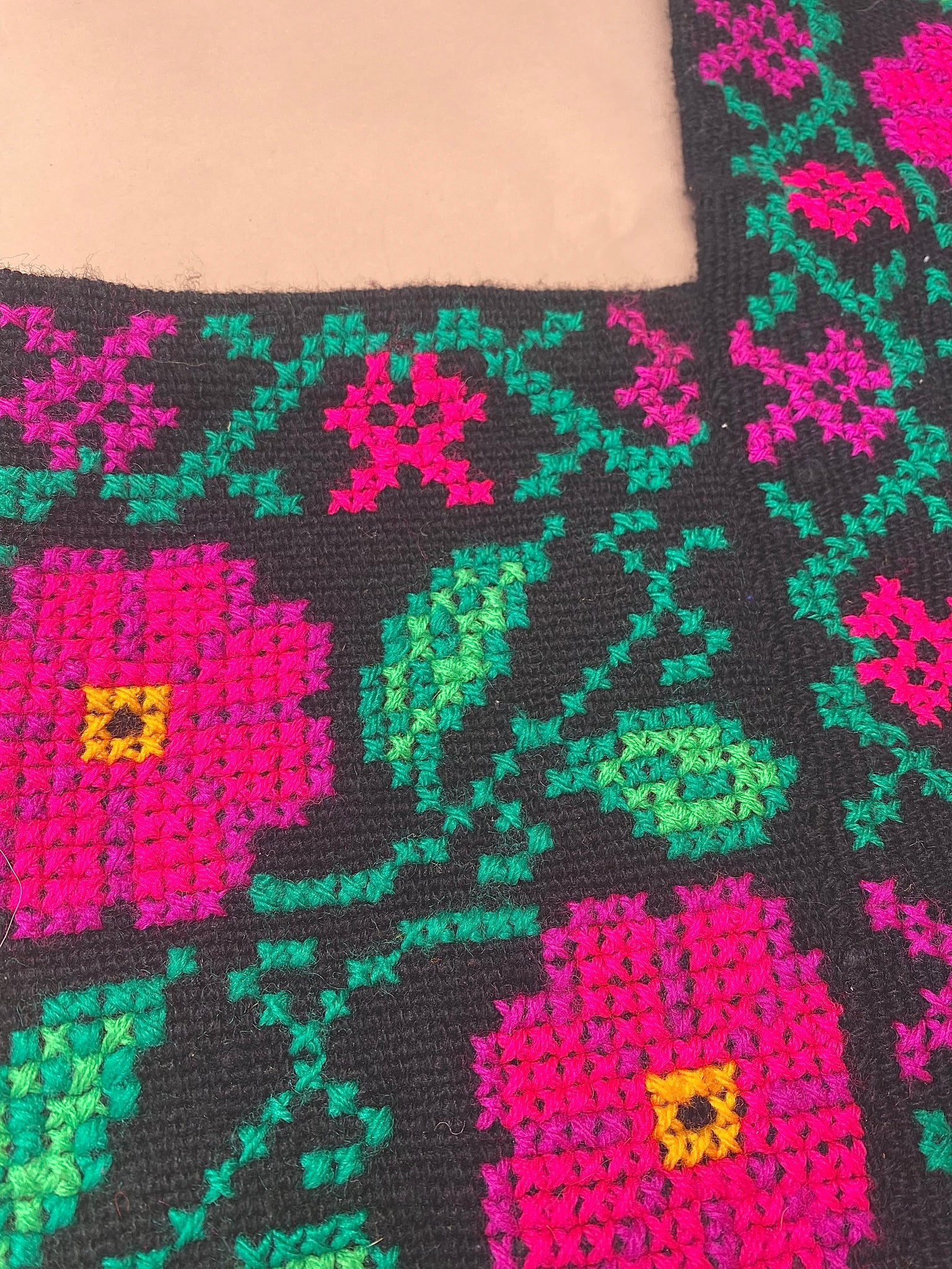 VINTAGE Kids Wool Flower Embroidered Poncho Free Size From 7