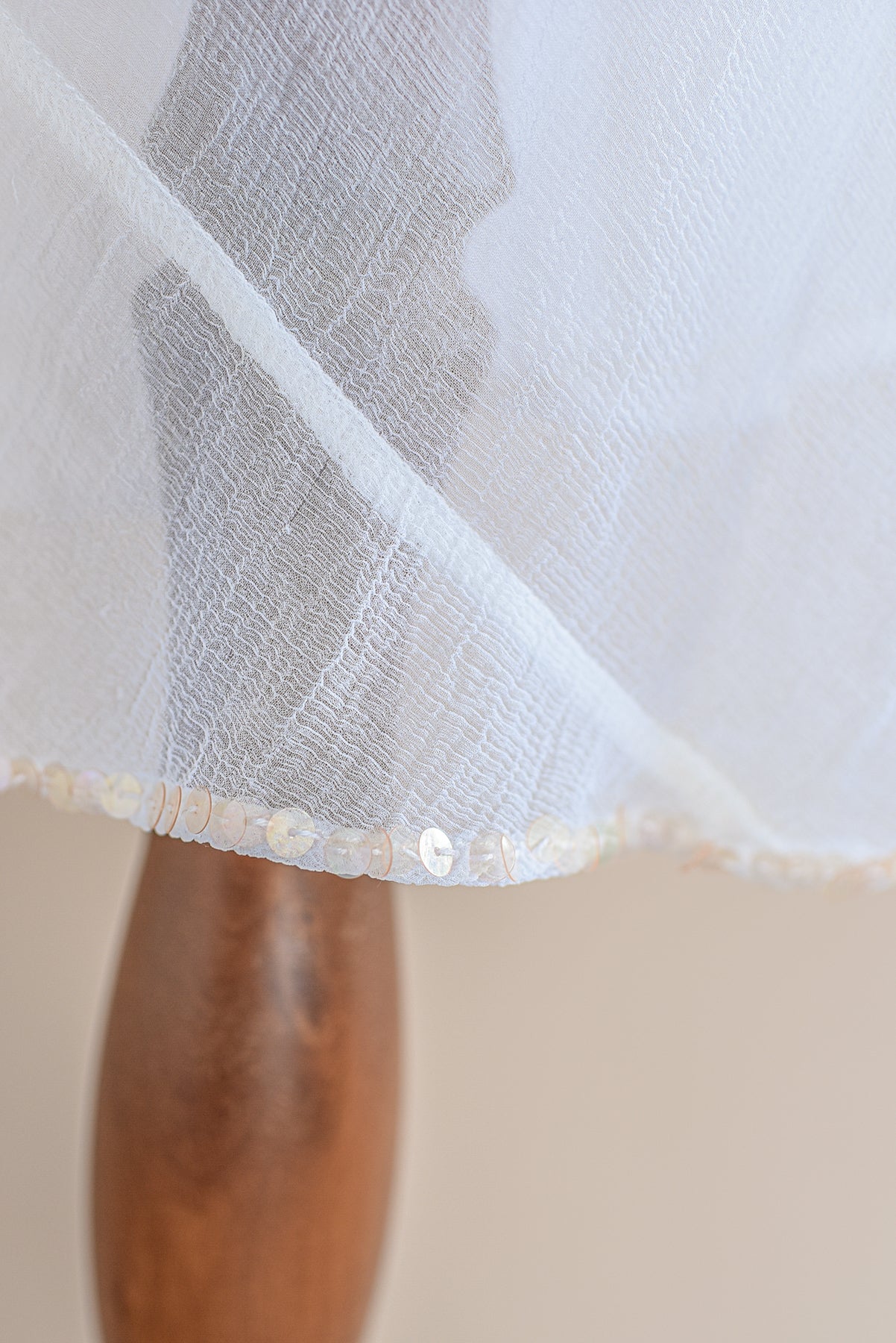 VINTAGE Sheer Lace And Seqin Trimmed Midi Nightgown Dress S/M