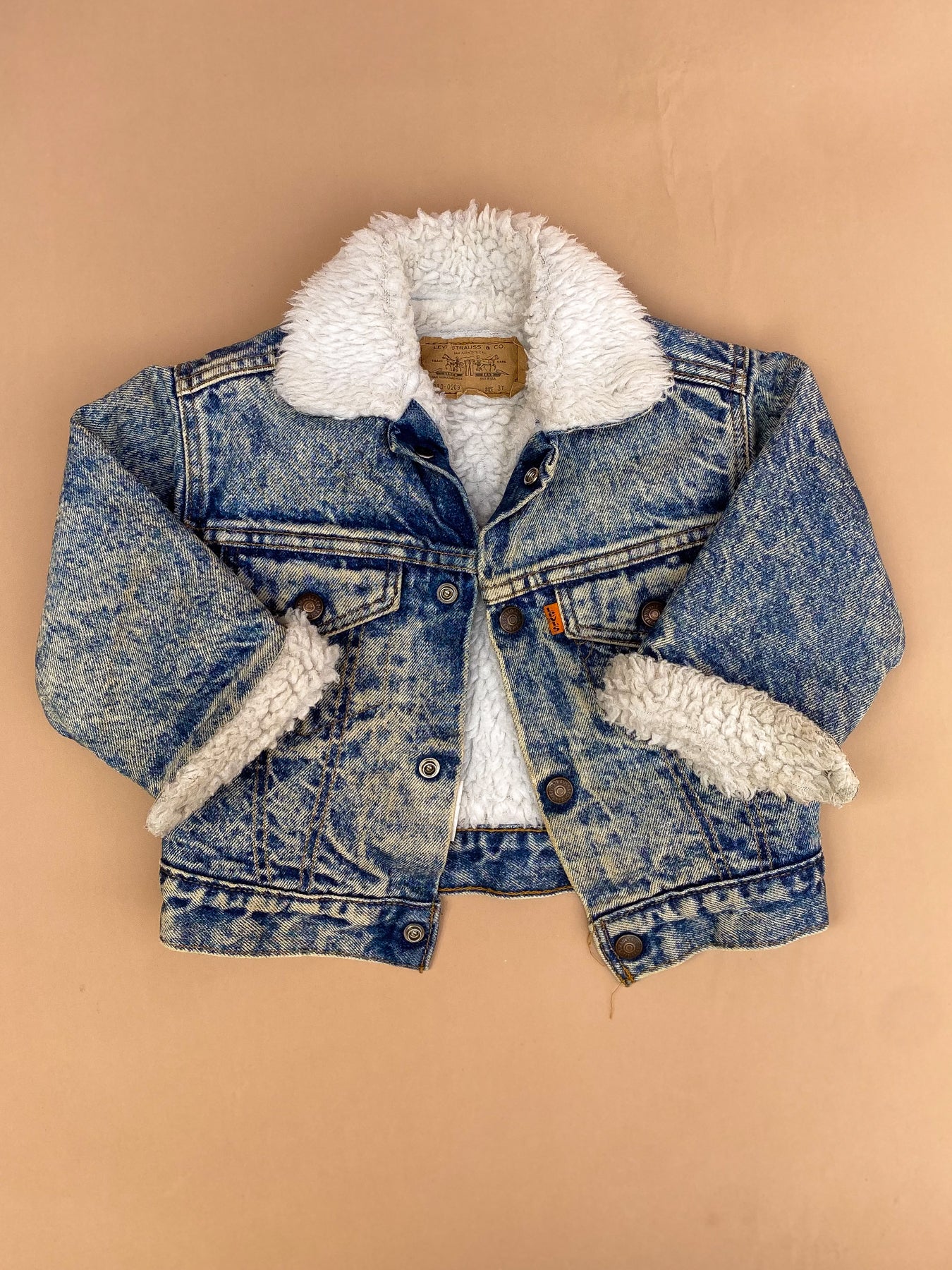 VINTAGE Kids Levi's Acid Wash Sherpa Jacket 3