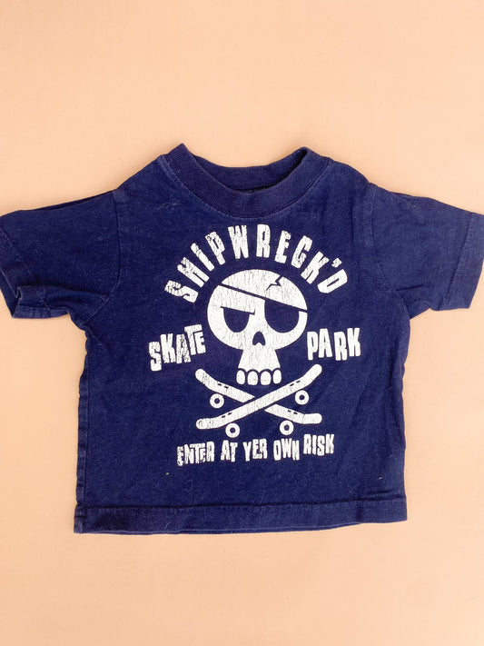 VINTAGE Kids Cotton Shipwreck'd Skate Park Tee 6-9M