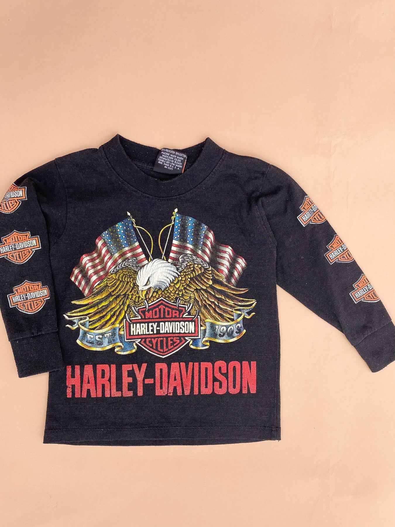 VINTAGE Kids Harley Davidson Woodstock Long Sleeve 1-2