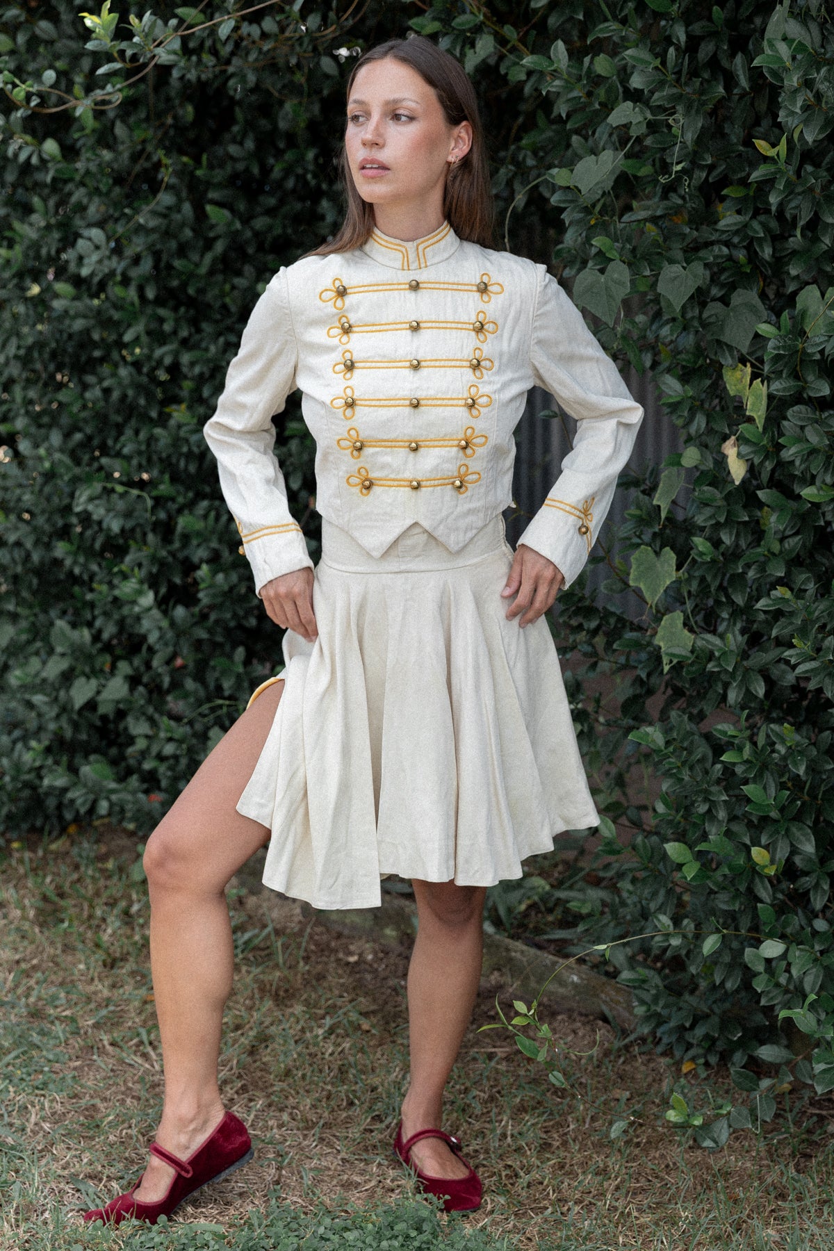 VINTAGE 1950's Marching Band Top And Skirt Set S