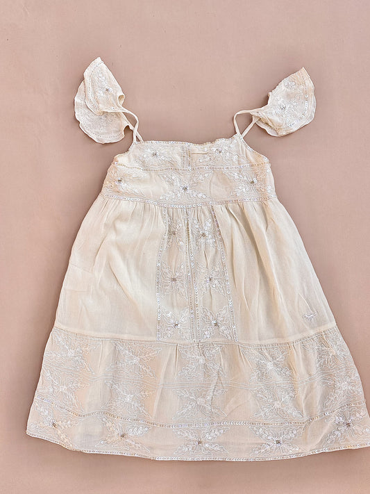 CHASING UNICORNS Kids Silk Sequin Cap Sleeve Mini Dress 9-10