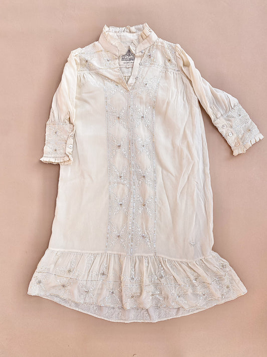 CHASING UNICORNS Kids Silk Sequin Shirt Dress 7-10
