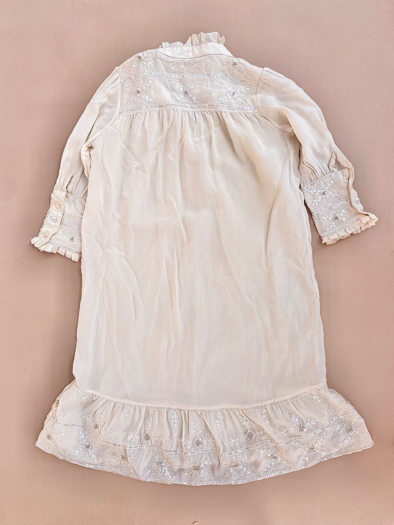 CHASING UNICORNS Kids Silk Sequin Shirt Dress 7-10