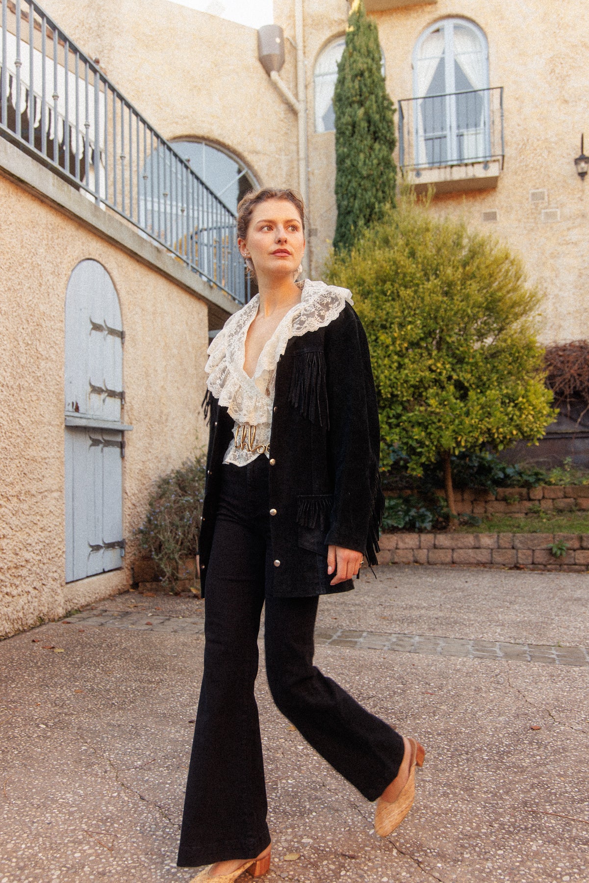 VINTAGE 1960's Black Suede Leather Frigne Jacket S/M