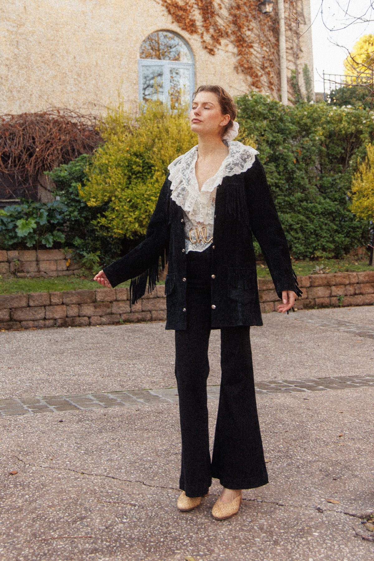 VINTAGE 1960's Black Suede Leather Frigne Jacket S/M