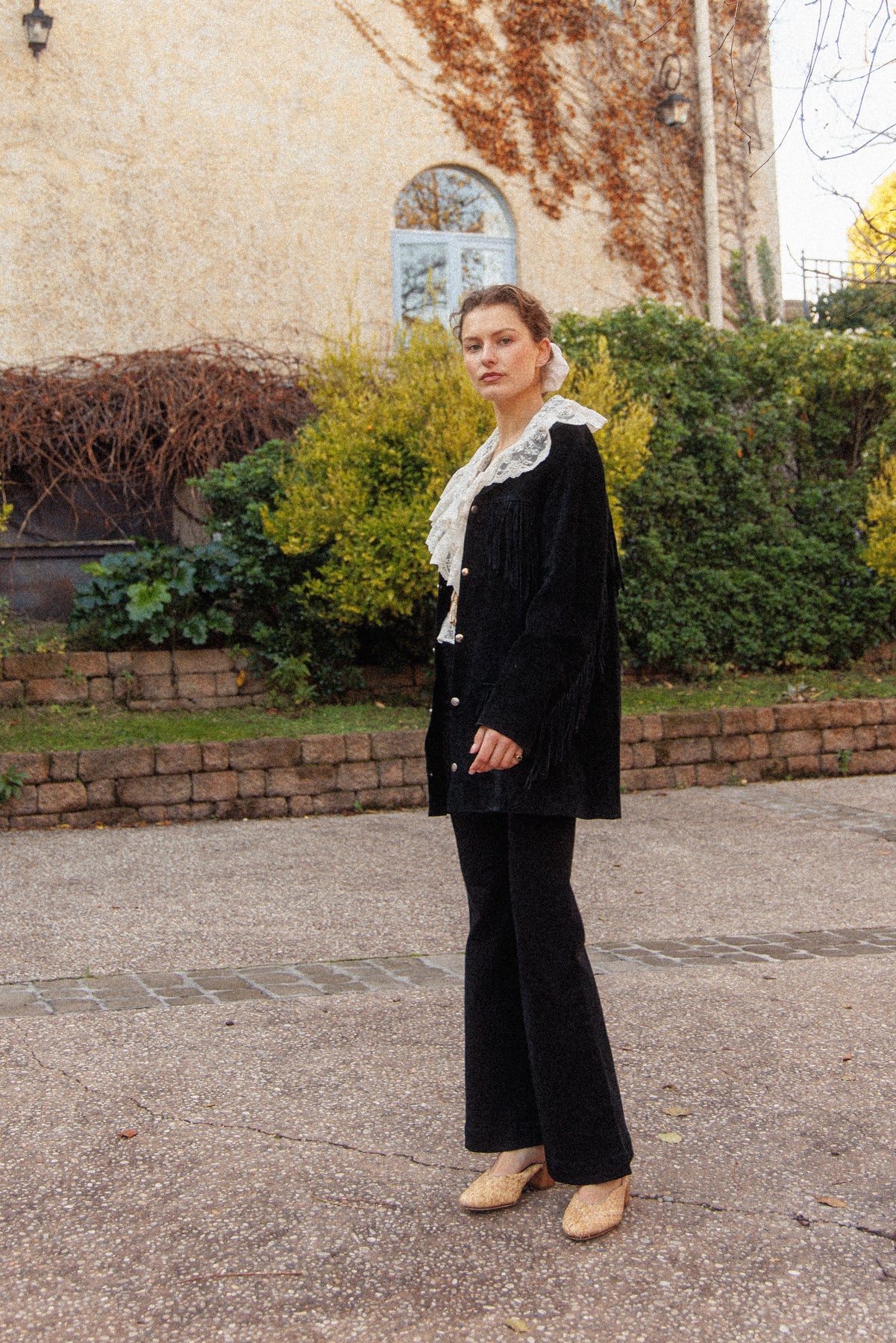 VINTAGE 1960's Black Suede Leather Frigne Jacket S/M