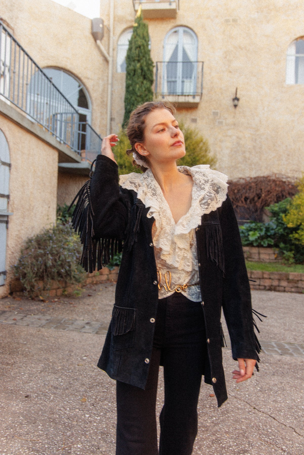 VINTAGE 1960's Black Suede Leather Frigne Jacket S/M