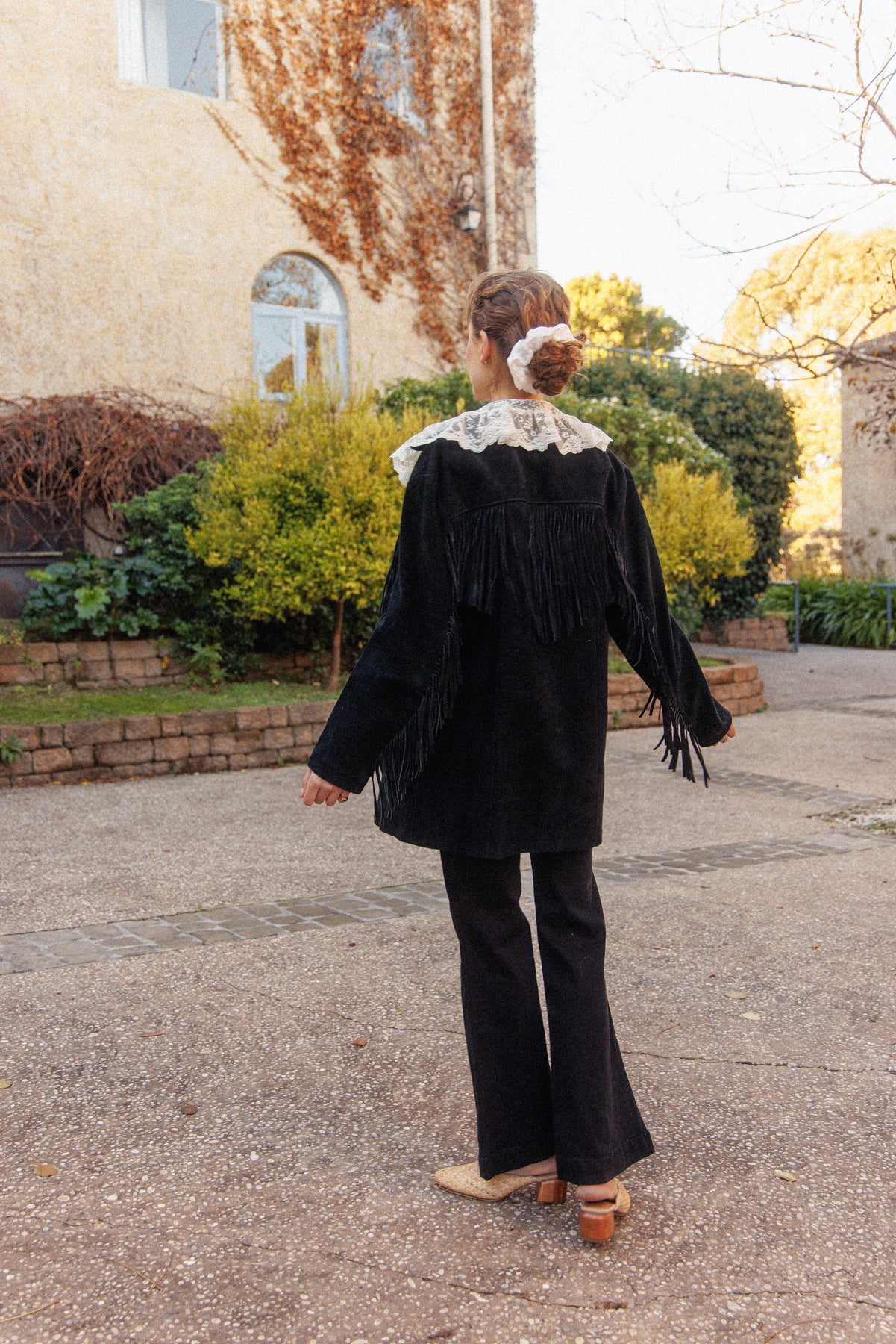 VINTAGE 1960's Black Suede Leather Frigne Jacket S/M