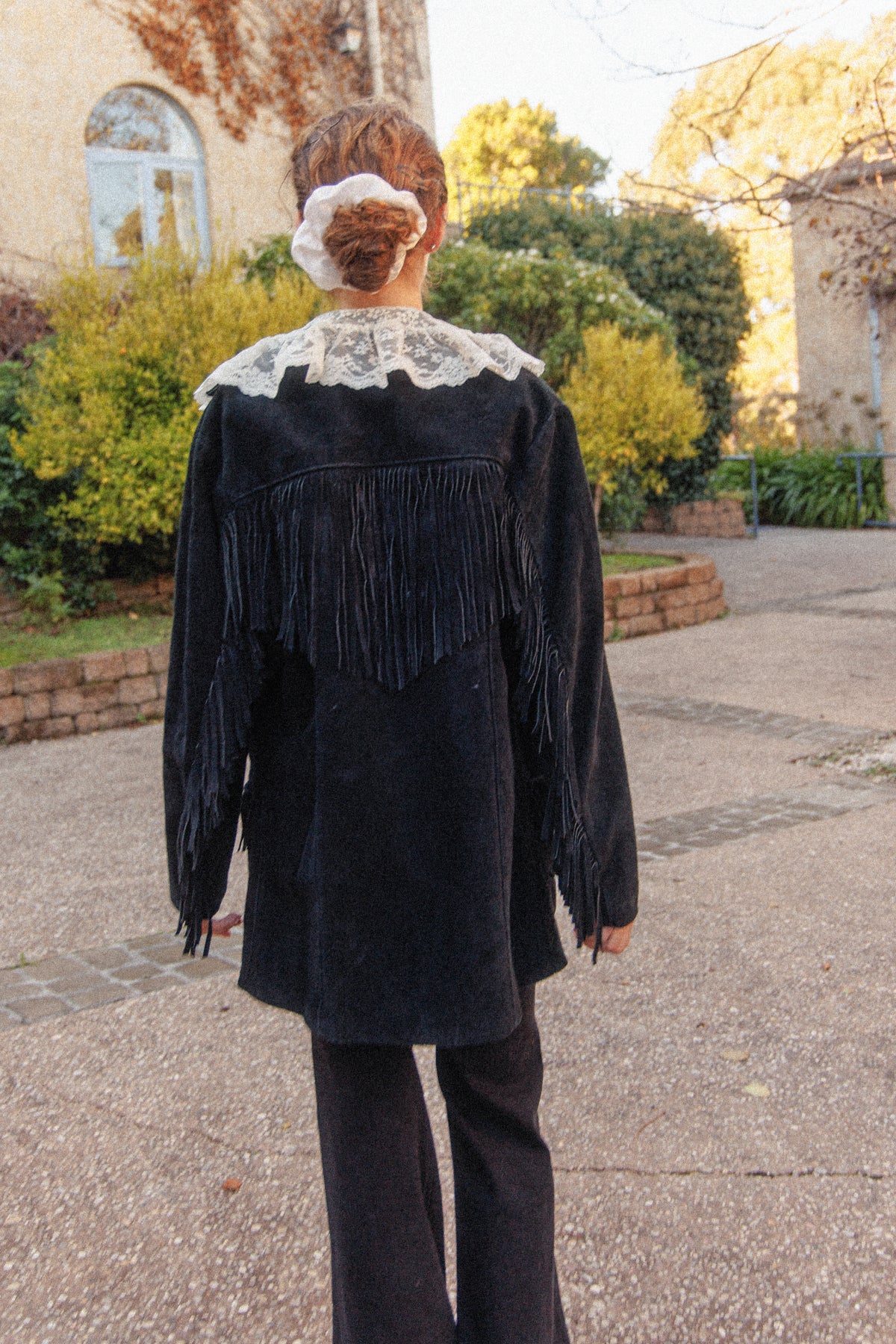 VINTAGE 1960's Black Suede Leather Frigne Jacket S/M