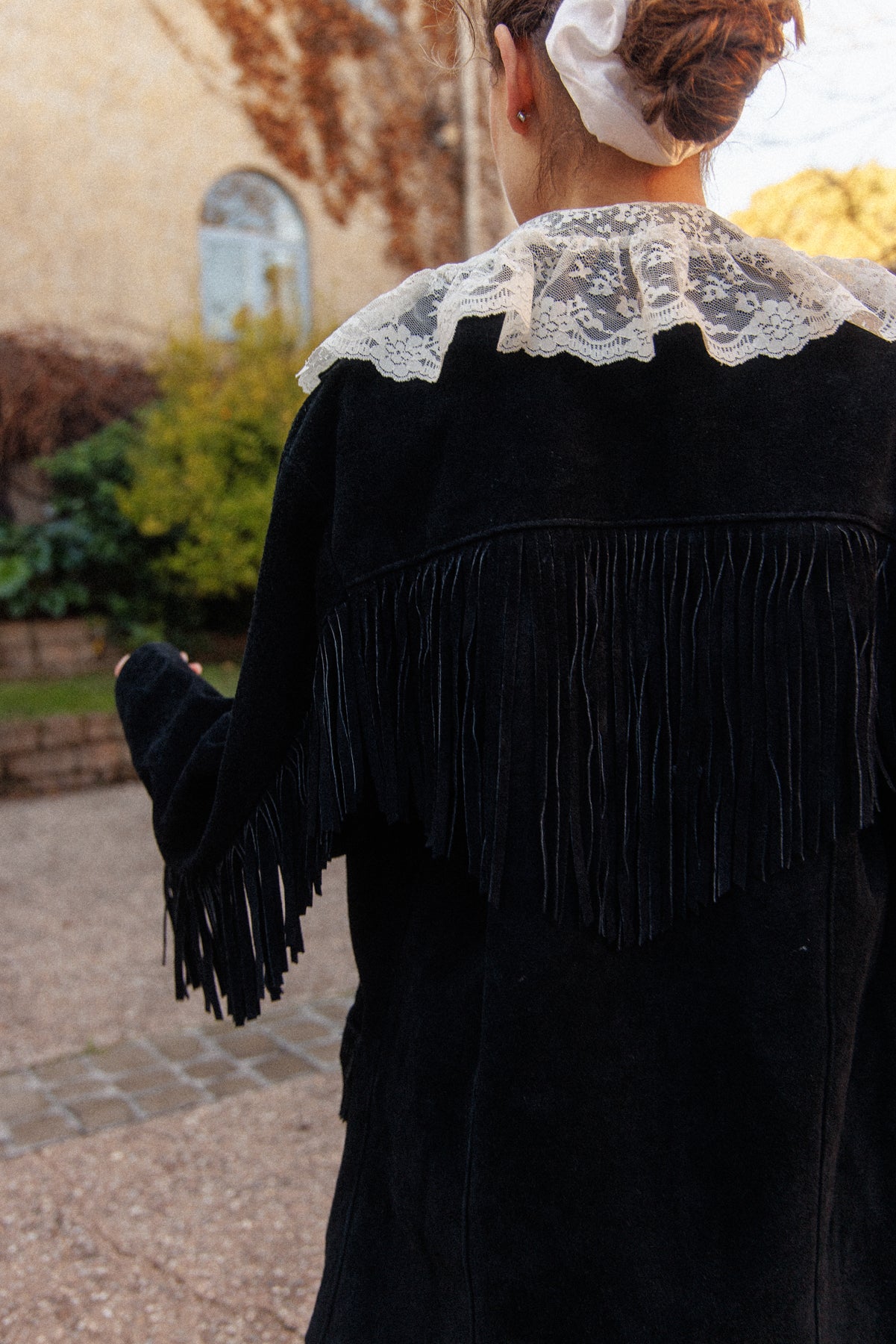 VINTAGE 1960's Black Suede Leather Frigne Jacket S/M