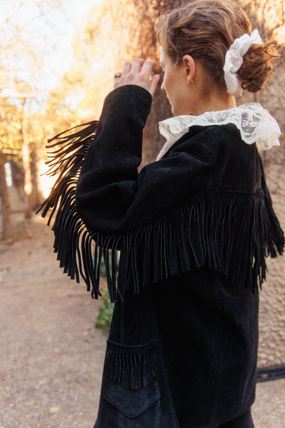 VINTAGE 1960's Black Suede Leather Frigne Jacket S/M