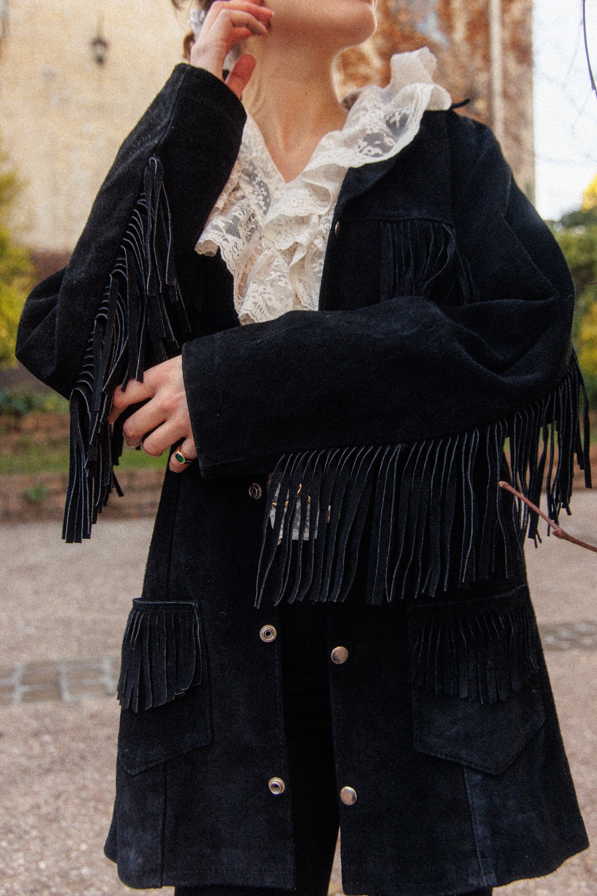 VINTAGE 1960's Black Suede Leather Frigne Jacket S/M