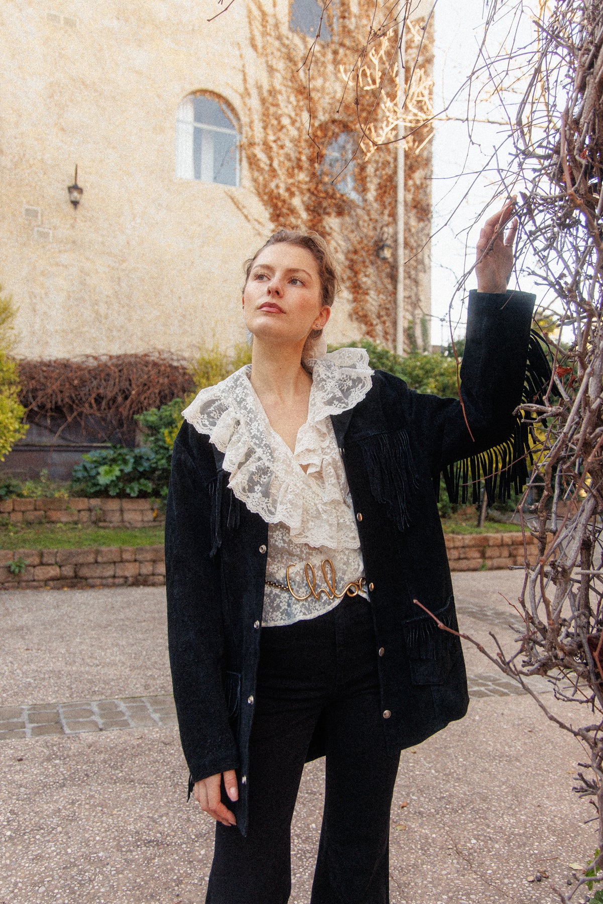 VINTAGE 1960's Black Suede Leather Frigne Jacket S/M