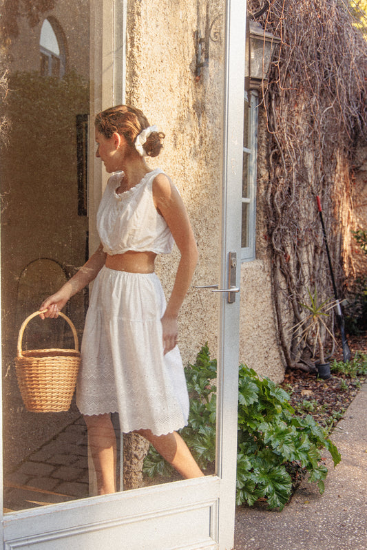 VINTAGE Antique Edwardian Cotton Cami S/M/L