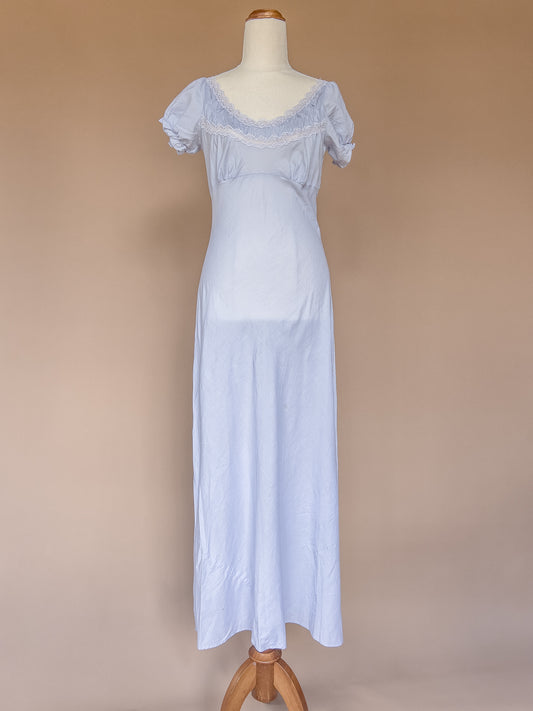 VICTORIA'S SECRET Blue Cotton Bias Cut Nightgown Dress S