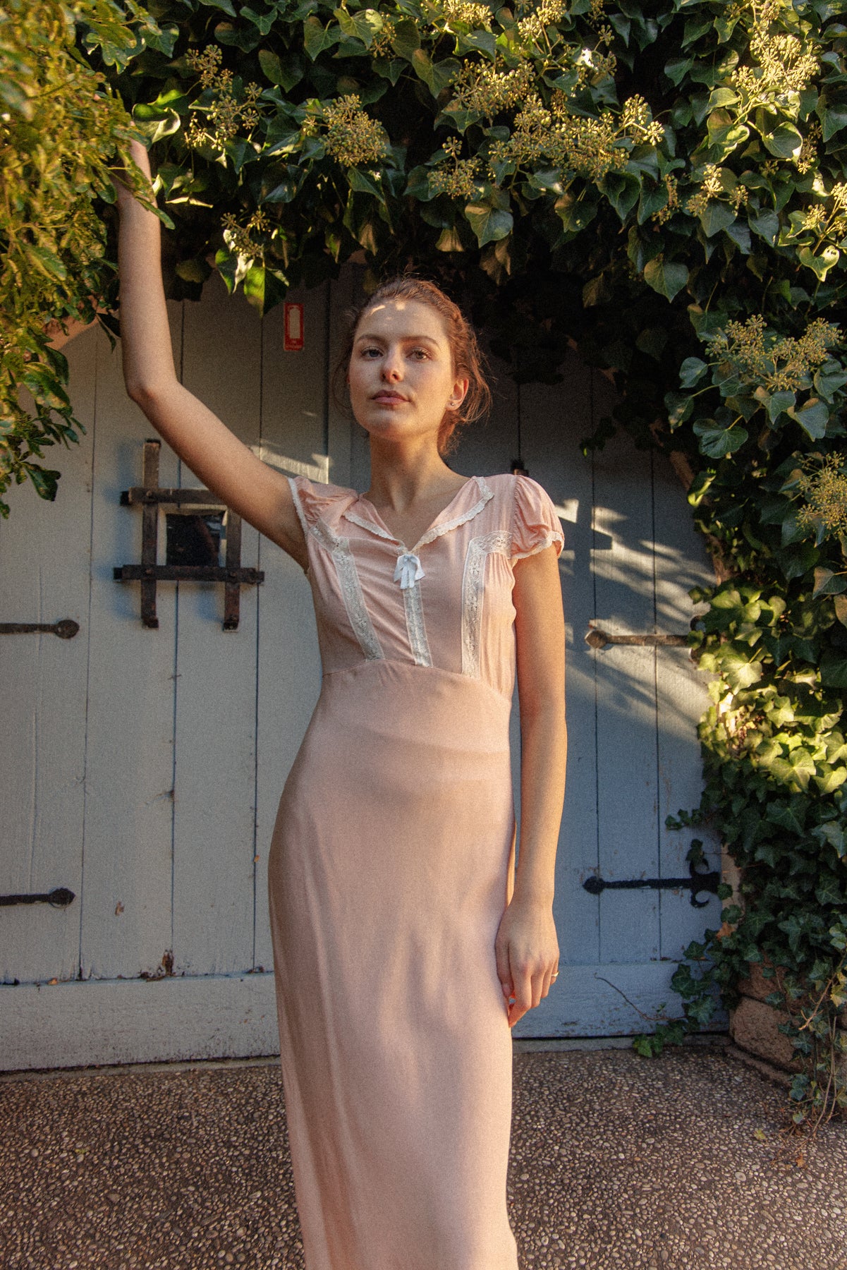 PRELOVED Pink Cap Sleeve Midi Nightgown Dress S