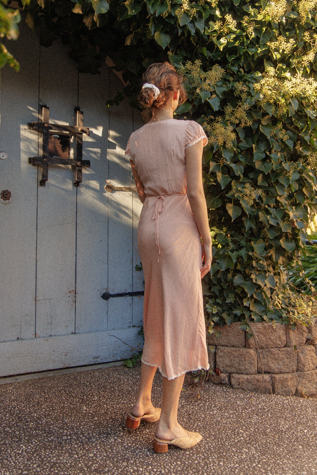 PRELOVED Pink Cap Sleeve Midi Nightgown Dress S