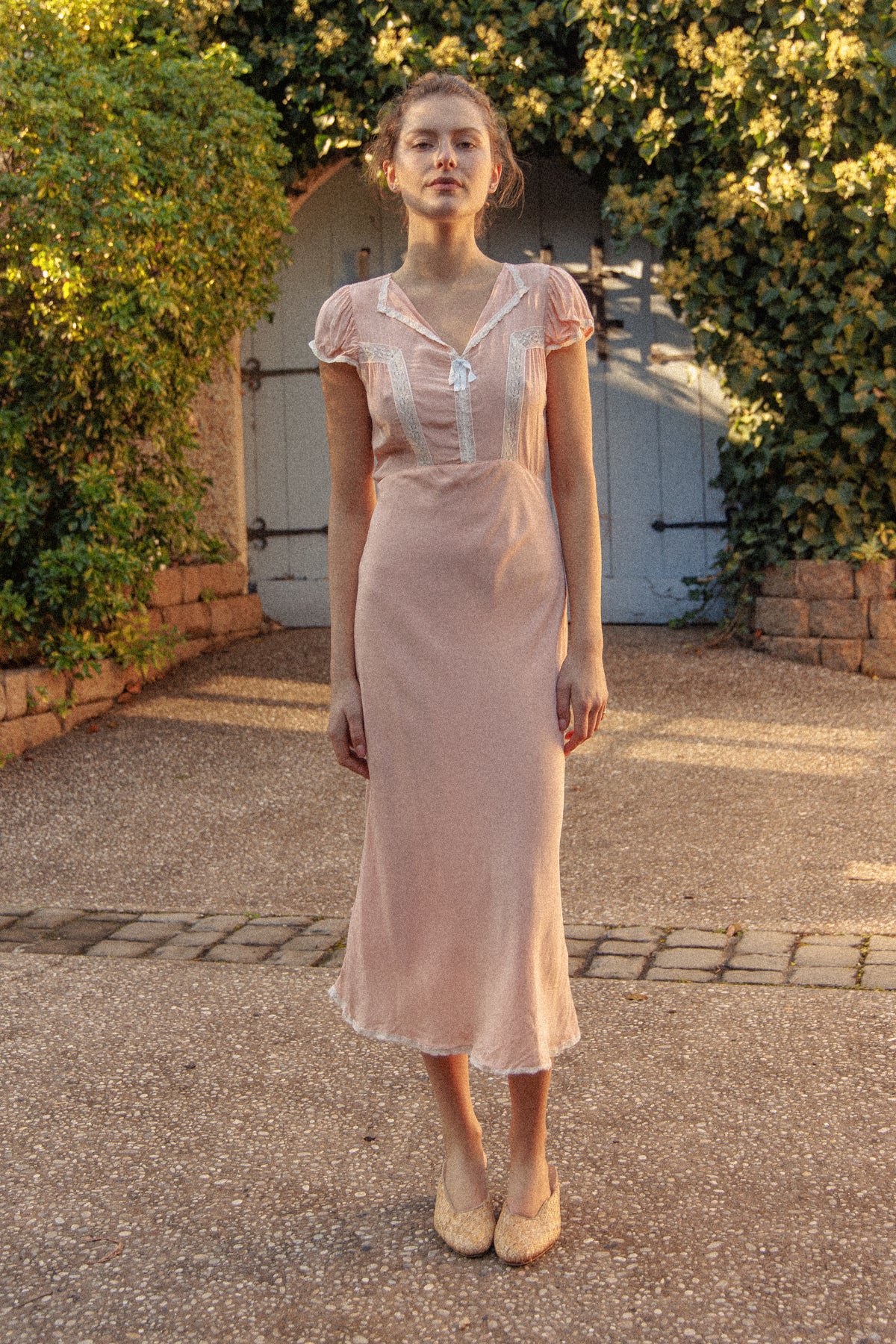 PRELOVED Pink Cap Sleeve Midi Nightgown Dress S