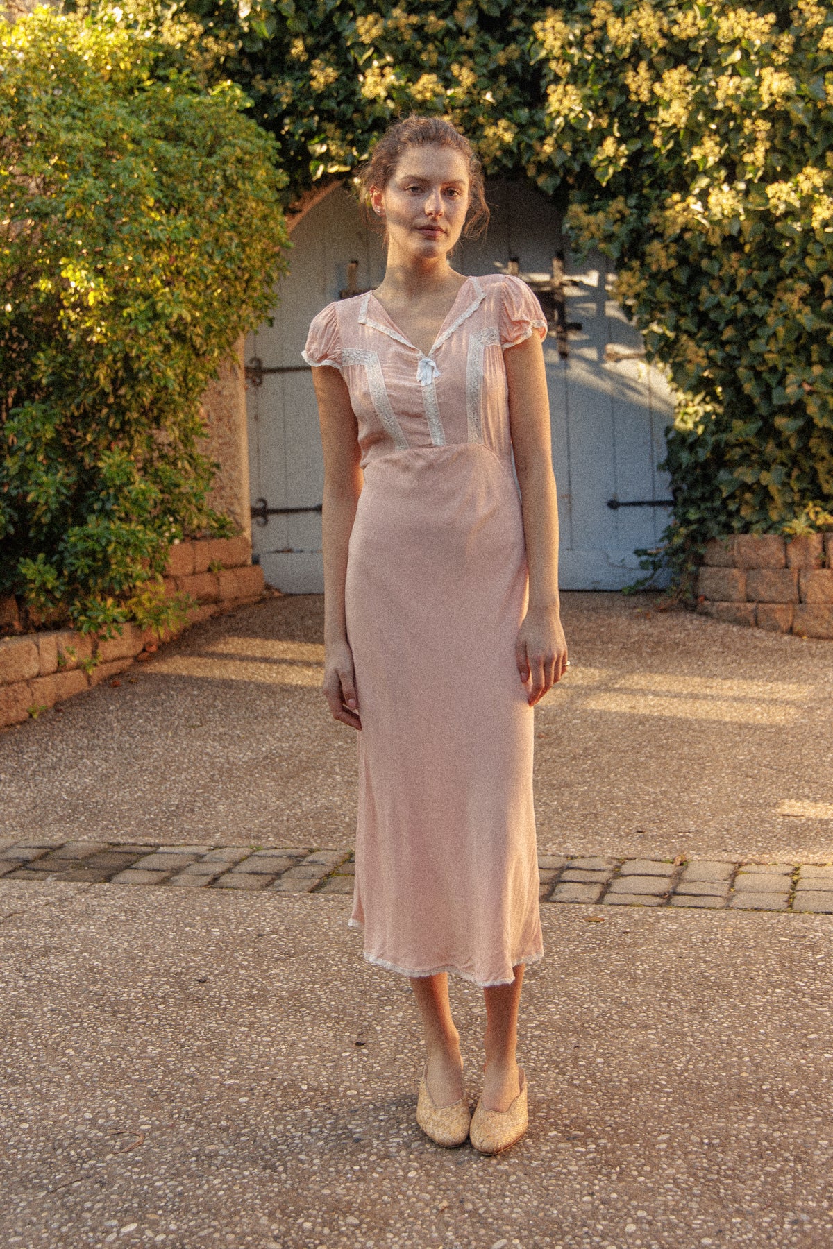 PRELOVED Pink Cap Sleeve Midi Nightgown Dress S