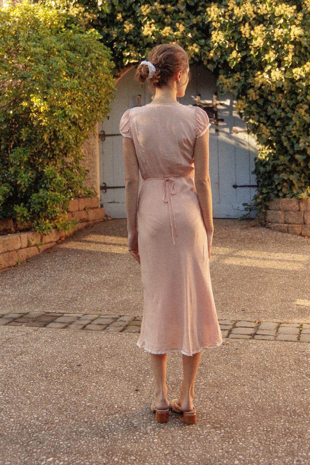 PRELOVED Pink Cap Sleeve Midi Nightgown Dress S