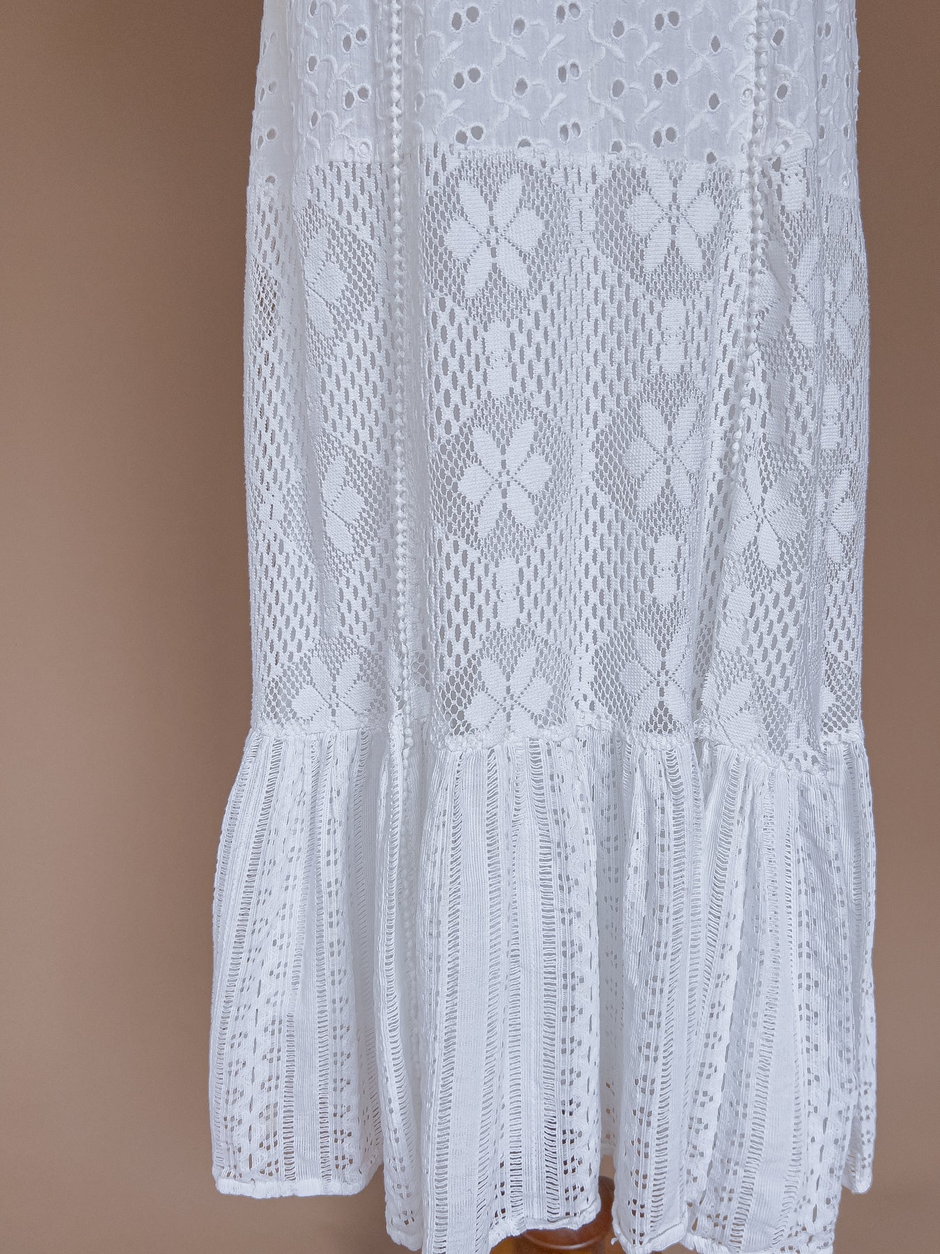 LOVESHACK FANCY Cotton Broderie Anglaise And Crochet Stassie Dress True White S