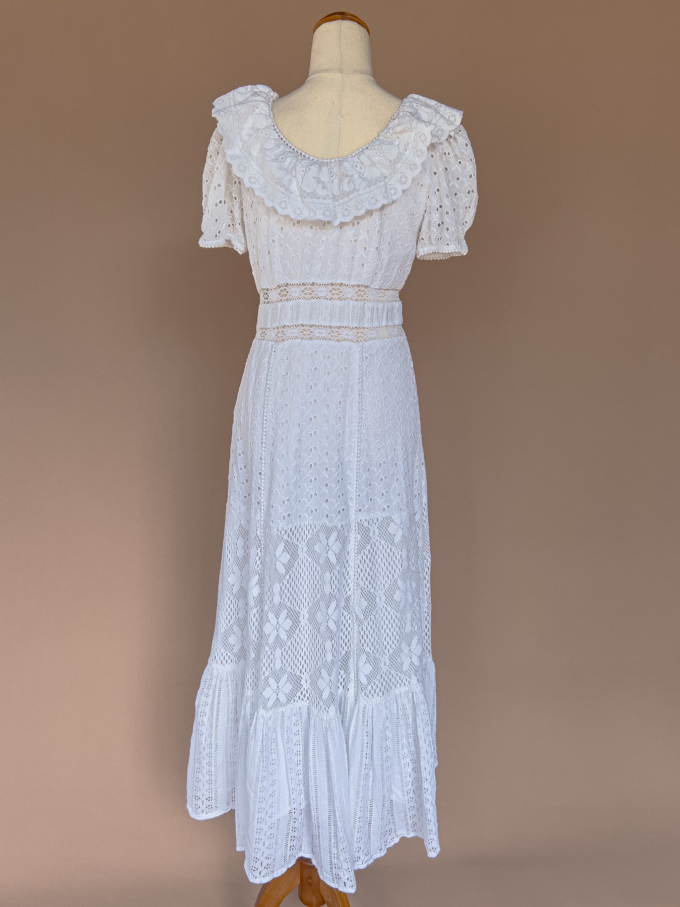 LOVESHACK FANCY Cotton Broderie Anglaise And Crochet Stassie Dress True White S