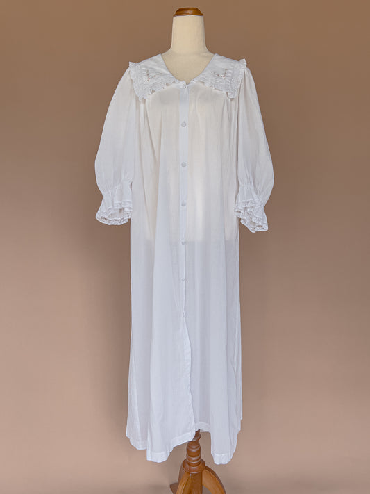 VINTAGE 1970's Victoria's Secret Statement Collar Nightgown Dress S/M/L