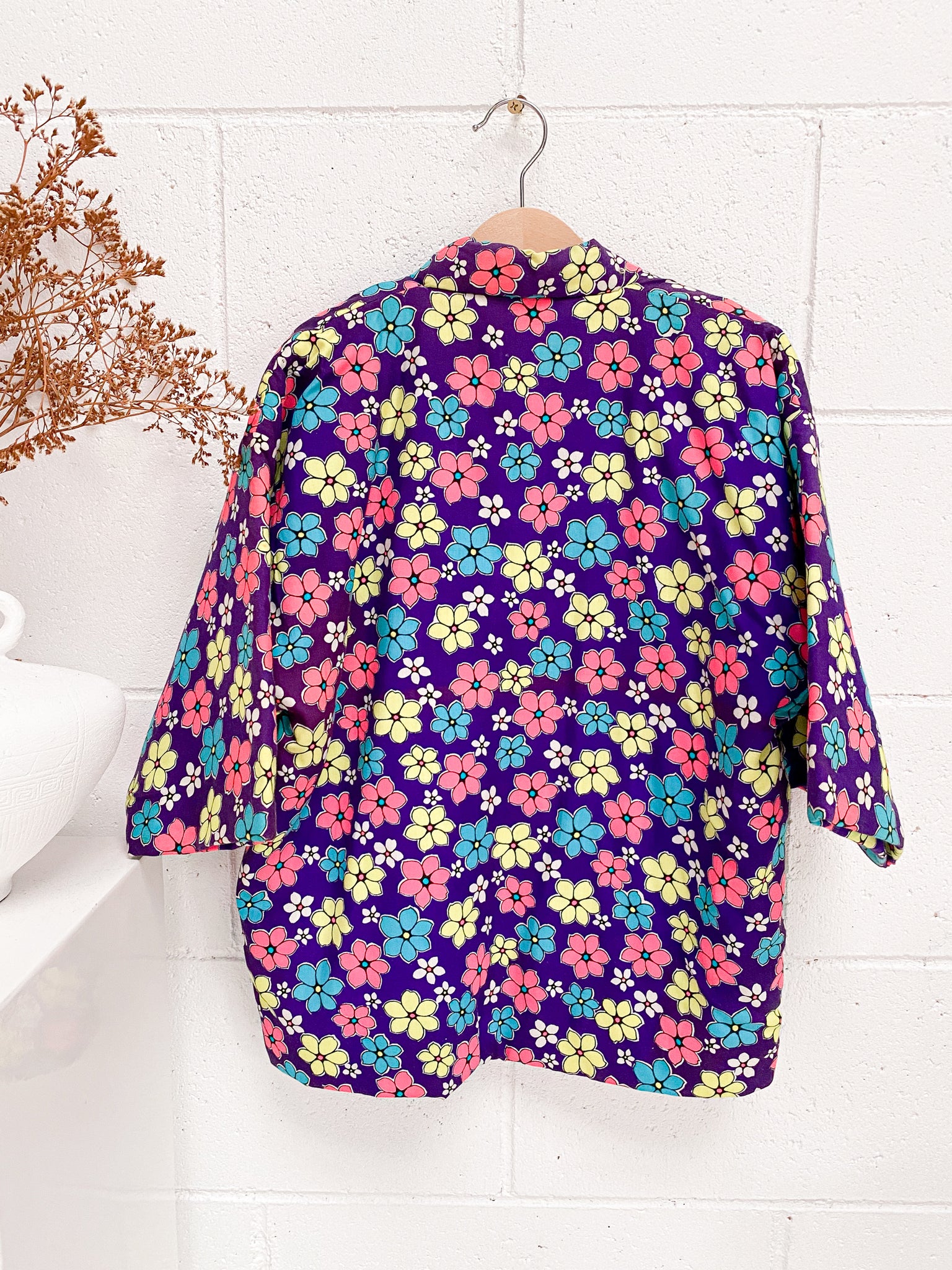VINTAGE Floral Thick Quilted Kimono 8 And Older